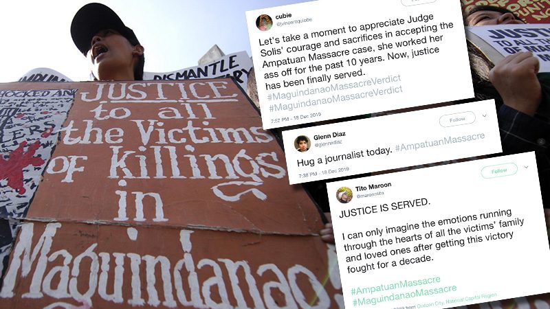 A day of reckoning: Netizens celebrate guilty verdict in Ampatuan massacre case