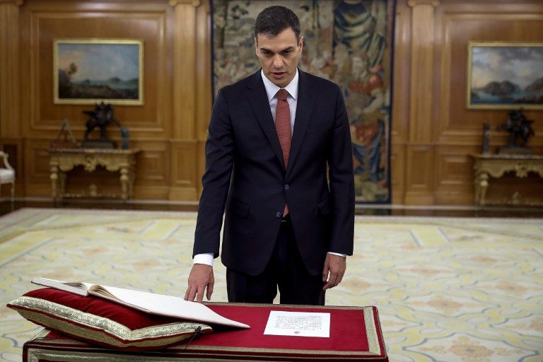 Socialist Pedro Sanchez sworn in as new Spanish PM