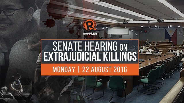 LIVE: Senate hearing on extrajudicial killings, 22 August 2016
