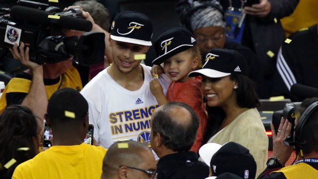 WATCH: Steph Curry couldn’t get a kiss from Riley after Game 7 win