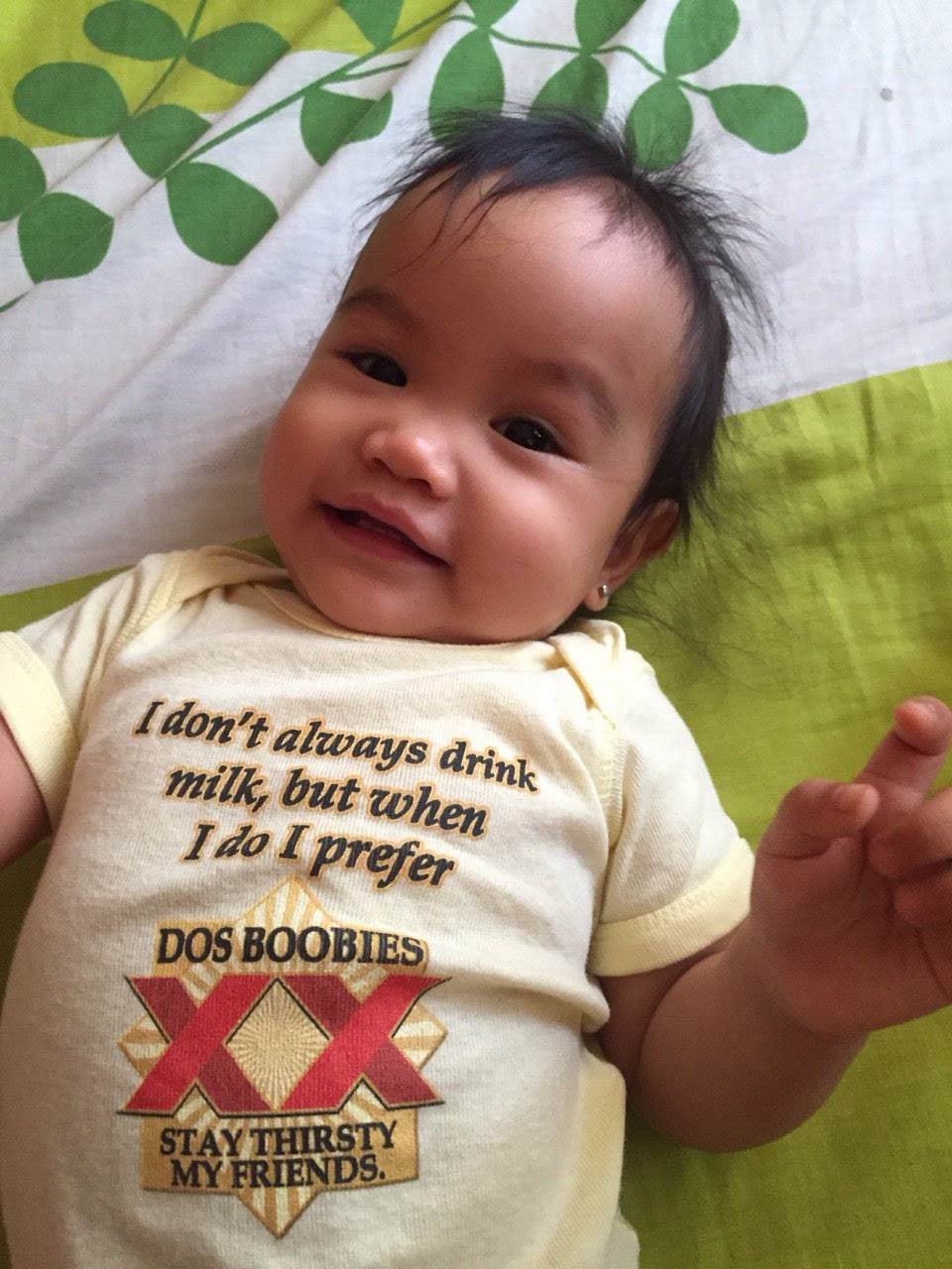 THE ONESIE SAYS IT ALL. Ellie Catapang at 8 months old. Photo courtesy of Abi Alcaide-Catapang. 