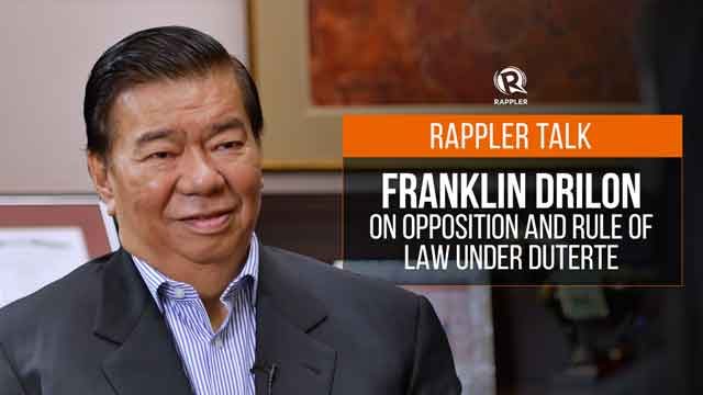Rappler Talk: Franklin Drilon on opposition and rule of law under Duterte