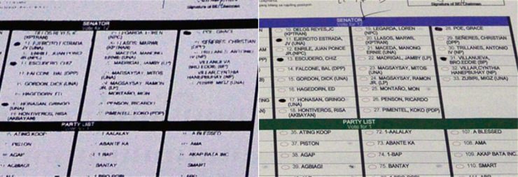 Blown-up image of the ballot above