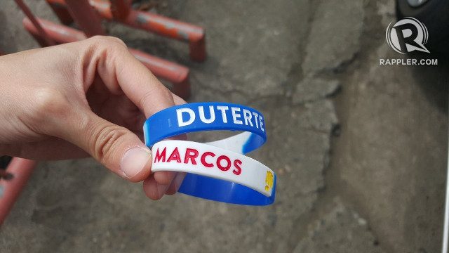 BALLER WAR. The Duterte-Cayetano ballers have been usurped by a Duterte-Marcos baller in a campaign event in Dagupan City, Pangasinan  