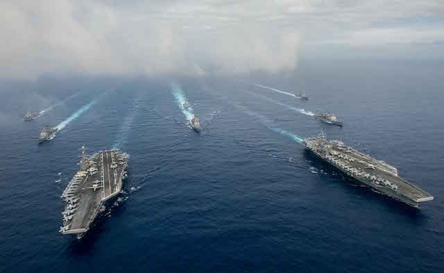 U.S. aircraft carriers in rare Pacific op amid North Korea tensions