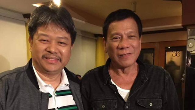  BEDANS. In this file photo, the President poses with Stephen David after the May 2016 elections. Photo from a Rappler source 