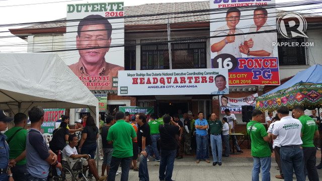 PAMPANGA SUPPORT. This is the headquarters of the Pampanga chapter of the volunteer group, Mayor Rodrigo Roa Duterte (MRRD) 