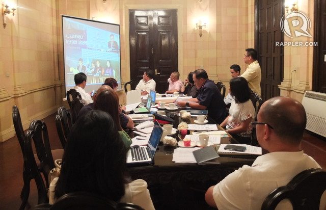 READYING THE EO. Officials from the DENR-BMB, PNP, PCG and DOJ discuss the draft of an executive order creating a wildlife crime enforcement body. Photo by Pia Ranada/Rappler  