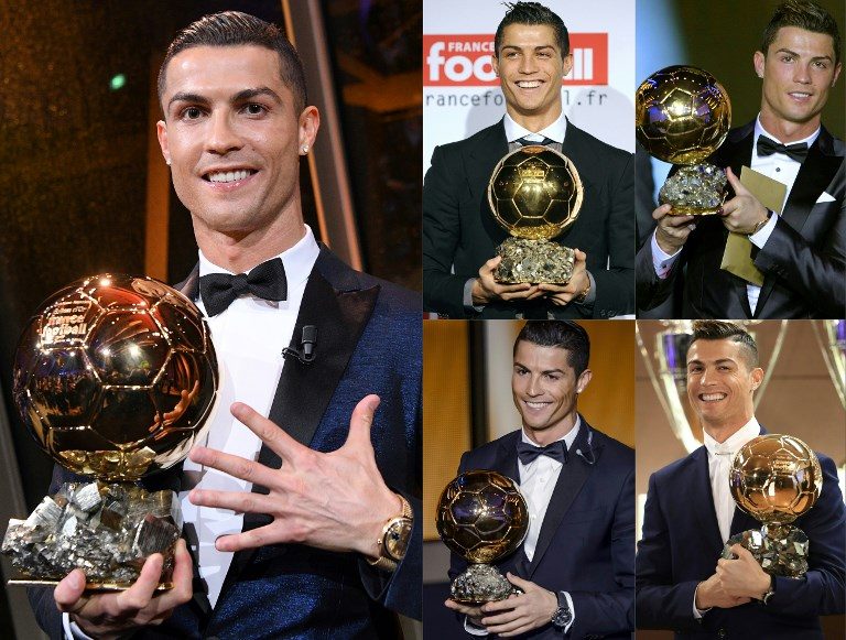 Real Madrid forward Cristiano Ronaldo wins 5th Ballon d’Or award