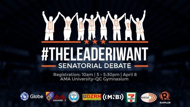 #TheLeaderIWant: Rappler senatorial debates kick off on April 8