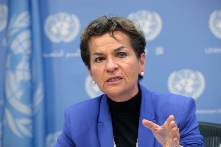 Christiana Figueres, Executive Secretary of the United Nations Framework Convention on Climate Change (UNFCCC), speaks to correspondents at UN Headquarters' daily noon briefing, 26 September 2013, United Nations, New York. Sarah Fretwell/UN Photo