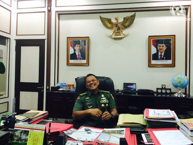 LUBANG.  Mantan Panglima TNI Jenderal Gatot Nurmantyo.  Foto oleh Febriana Firdaus/Rappler 