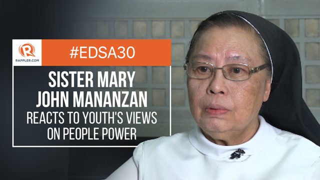 WATCH: Sr Mary John Mananzan reacts to youth’s views on People Power