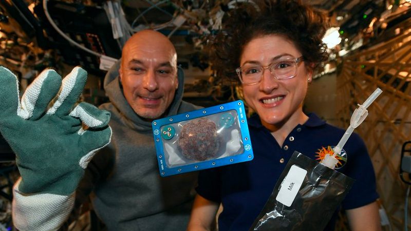 Astronauts bake first cookies in space