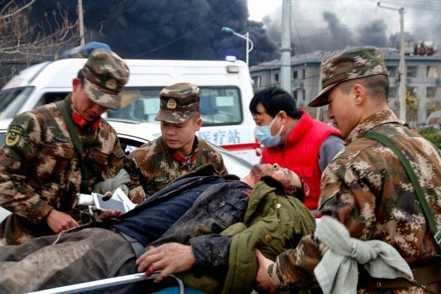 China factory blast death toll jumps to 64, man rescued after 40 hours