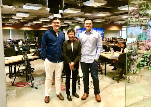 PARTNERS. Rappler CEO Maria Ressa and IDN Times Founders Winston and William Utomo at the Rappler Headquarters in Manila. Photo by Rappler  