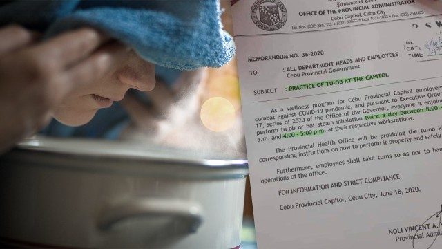 Cebu province memo encourages employees to practice steam inhalation vs COVID-19