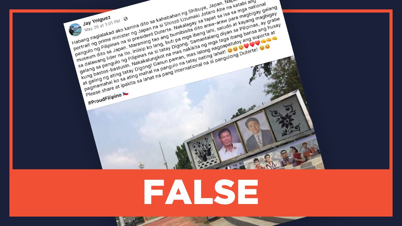 FALSE: Photo of Duterte portrait outside Japan national museum