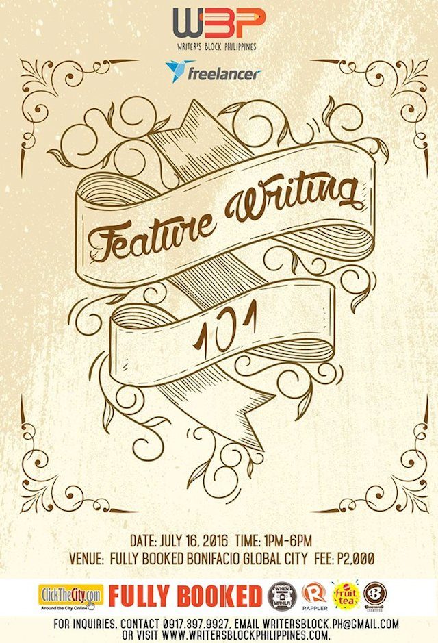Invitation to a workshop: Feature writing 101