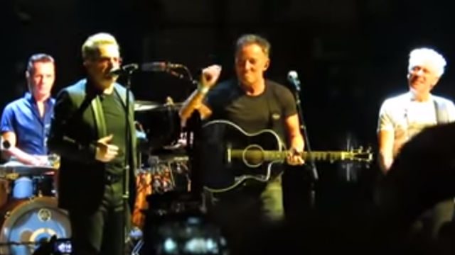WATCH: Bruce Springsteen surprises crowd, sings with U2 at NYC show