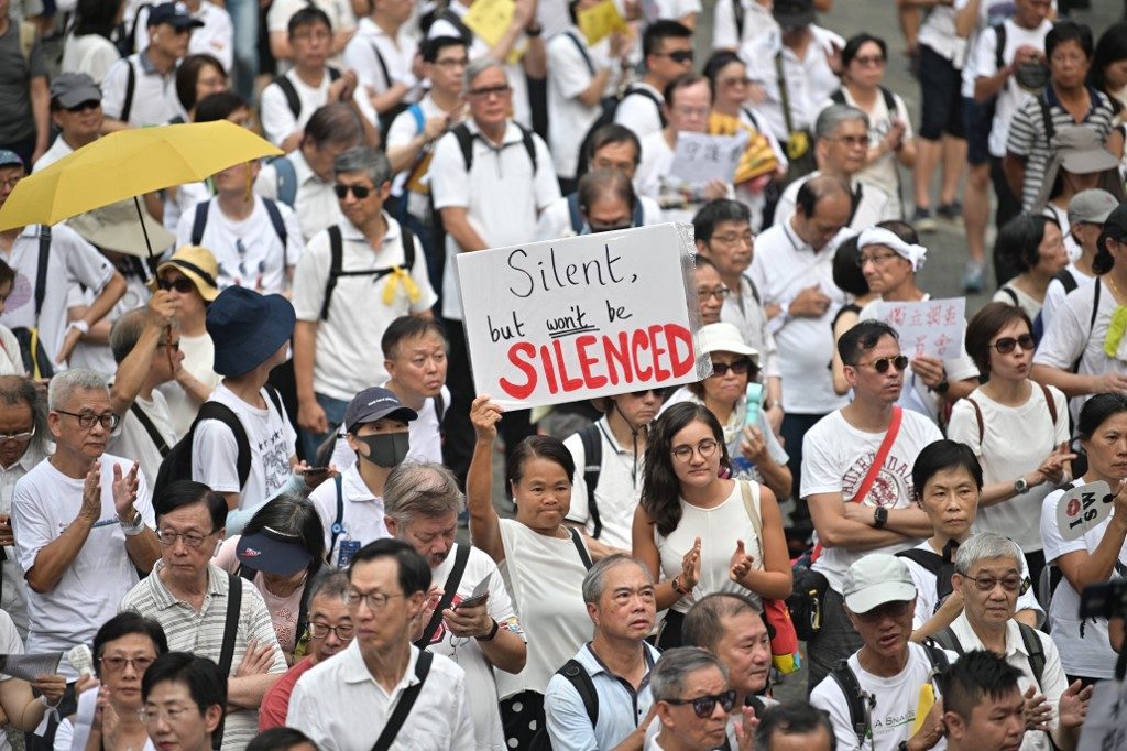 Hong Kong’s ‘gray hairs’ march to support youth protesters