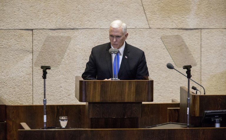 Pence in Jerusalem pledges embassy move by end of 2019, faces protest
