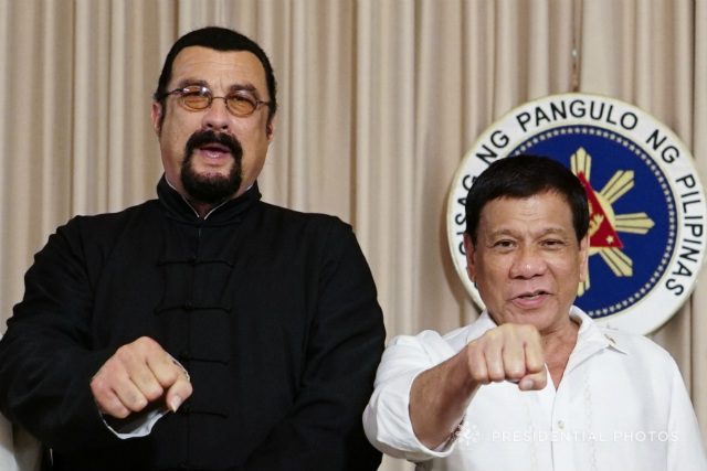 LOOK: Duterte meets with Steven Seagal in Malacañang