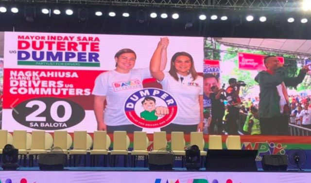 ENDORSED. Davao City Mayor Sara Duterte endorses Dumper group. Photo from Bautista Facebook Page 