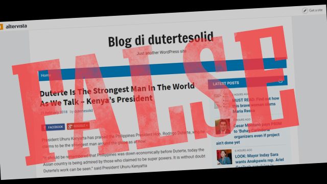 FACT CHECK: Kenya president didn’t say Duterte is ‘strongest man in the world’