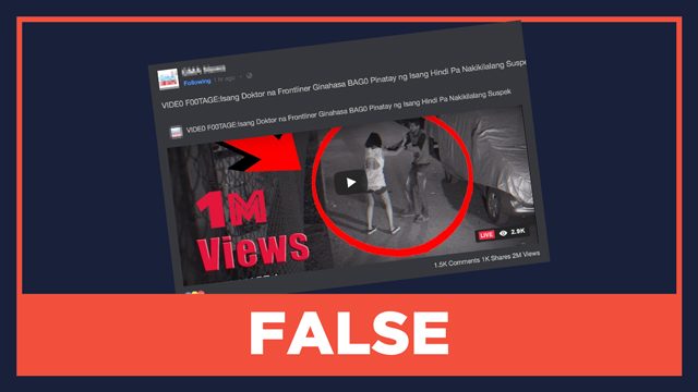 FALSE: Video of frontliner being raped then killed