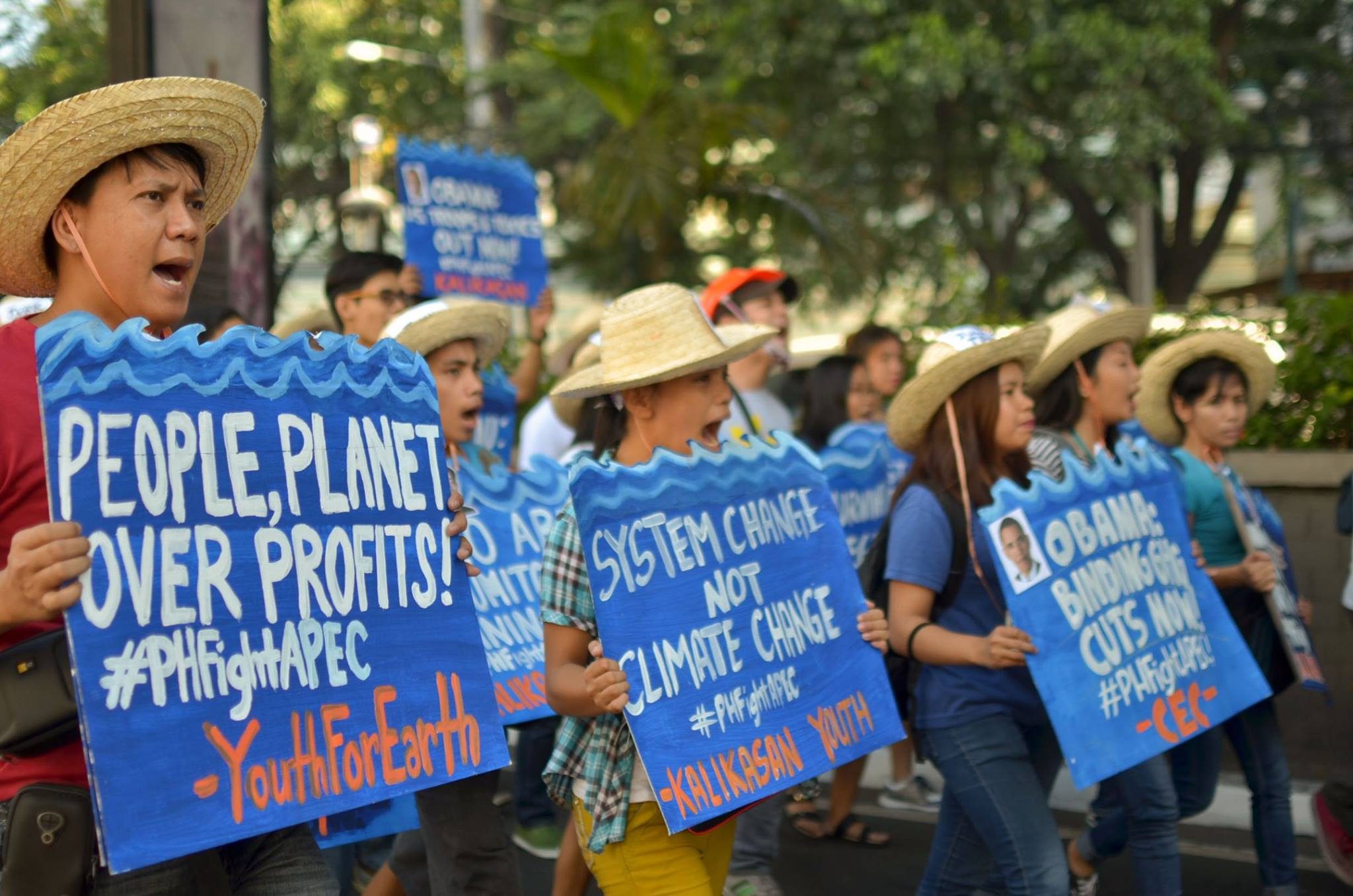 CLIMATE ACTIVISM. Climate activists protesting against the environmental practices of some foreign companies. Photo from Kalikasan PNE 