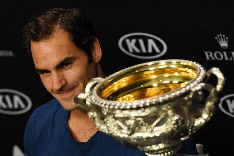 TIMELESS. With his Australian Open victory over Rafael Nadal, Roger Federer becomes the only man to win 5 titles in 3 different Grand Slams. Photo by William West/AFP  