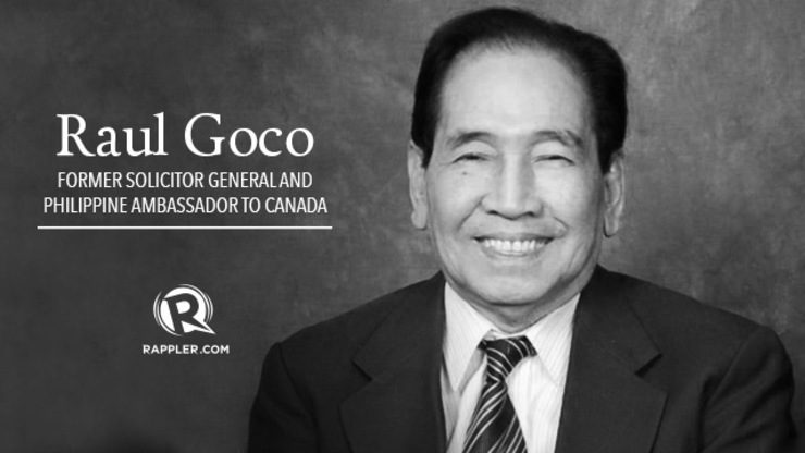 Ex-SolGen, ambassador Raul Goco dies at 84