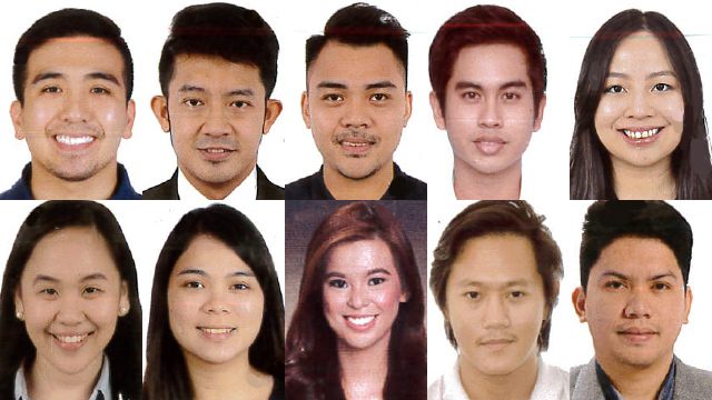 BAR TOPNOTCHERS. The top 10 passers of the 2018 Bar Exams. Photos from SC PIO 