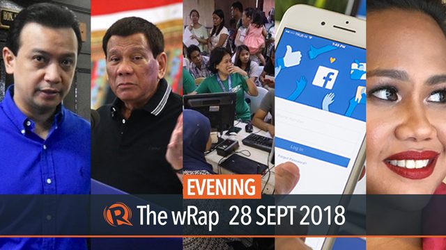 Trillanes is going home, Albayalde defends Duterte, Facebook | Evening wRap