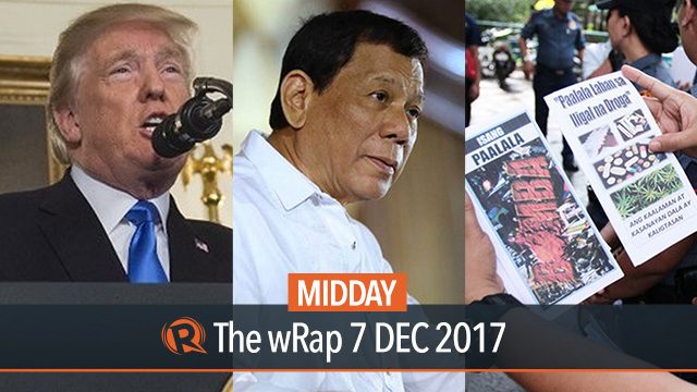 Duterte on NDF, New War on Drugs guidelines, Trump on Jerusalem | Midday wRap