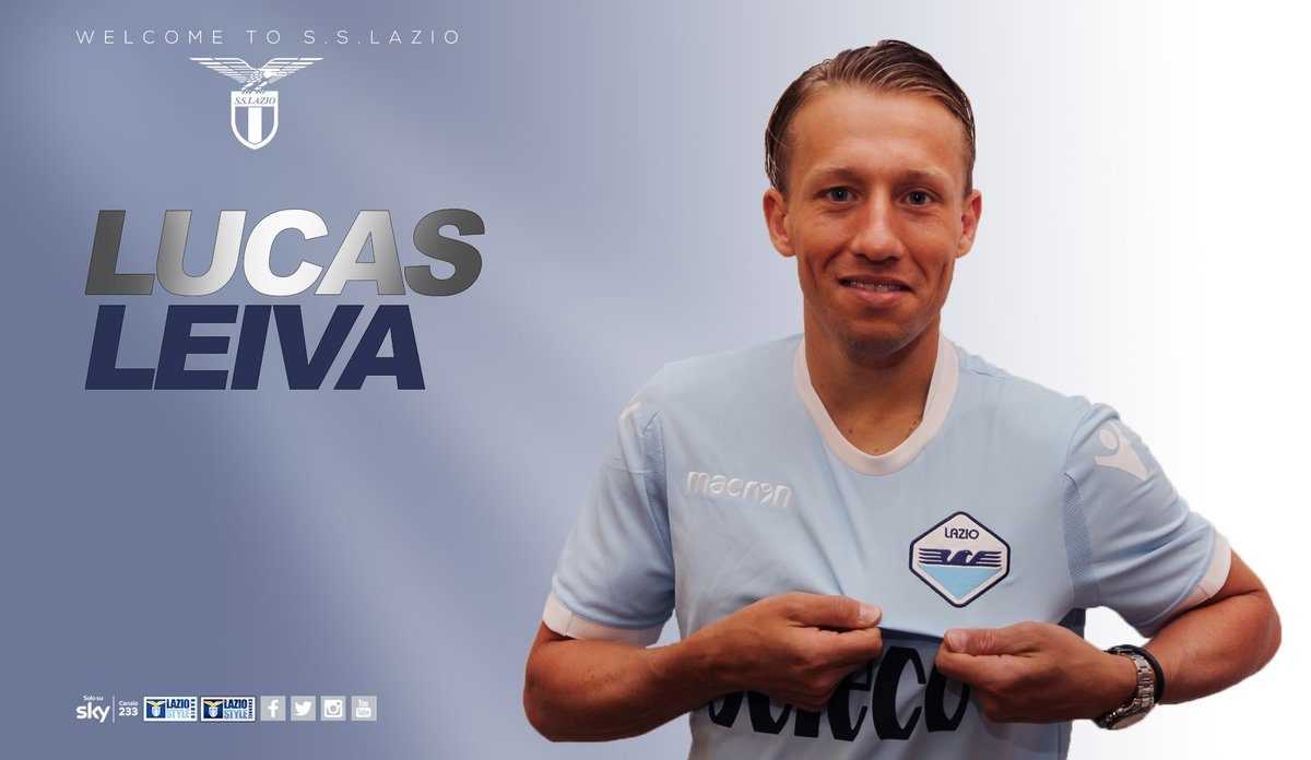 Lucas Leiva resmi pindah ke Lazio. Foto dari Twitter/@OfficialSSLazio 