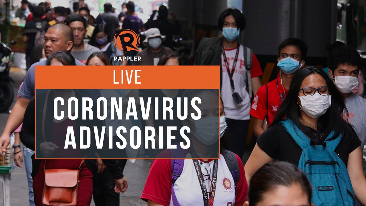 LIVE: Coronavirus advisories