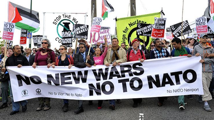 Protesters descend on British city ahead of NATO summit