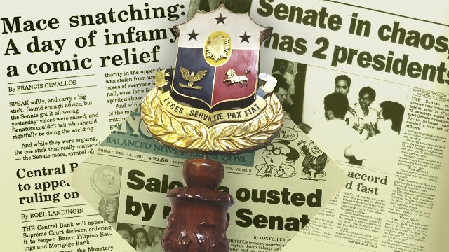 History repeats itself: Senate had mace-chase almost 30 years ago
