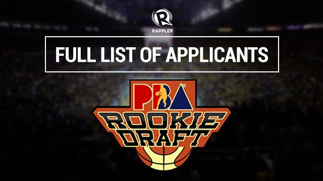 LIST: 2015 PBA Rookie draft applicants