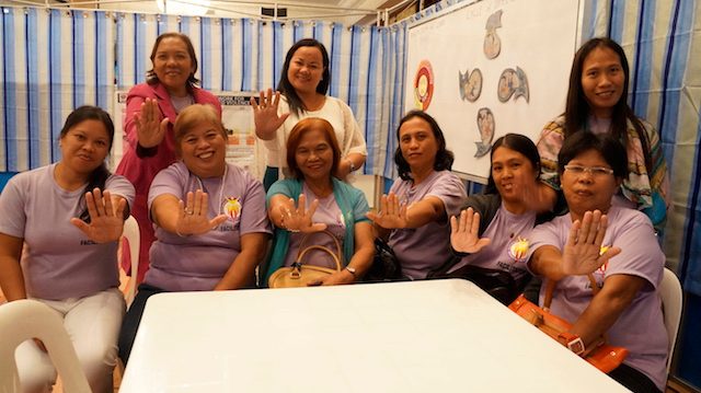 EMPOWERED. Female Yolanda survivors provide women with a safe space and a community that empowers them. Photo by Janica Regalo/Rappler  