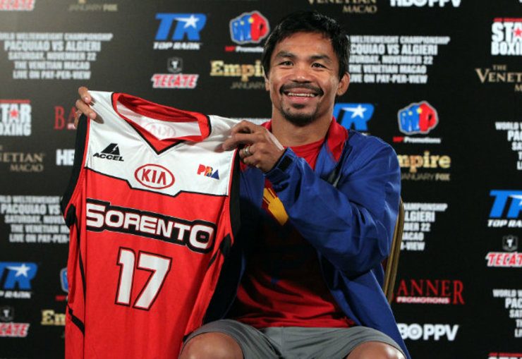 Regardless of who Manny Pacquiao fights next, it's a sure bet he'll play some basketball in the interim. Photo by Chris Farina - Top Rank