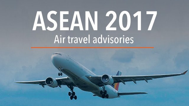 ASEAN 2017: Flight and airport advisories