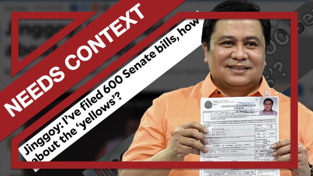 CONTEXT: Jinggoy Estrada ‘filed 600 bills’ in Senate
