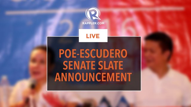 LIVE: Announcement of Poe-Escudero senatorial slate
