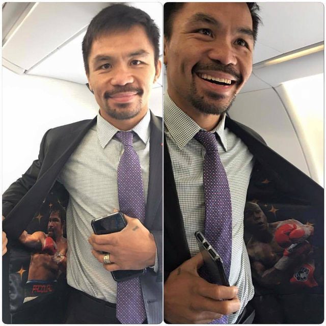 Pacquiao fuels Mayweather rematch rumors with jacket lining hint