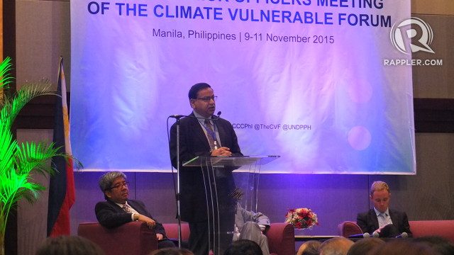 MESSAGE TO THE VULNERABLE. Climate expert Dr Saleemul Huq says he strongly supports the call of vulnerable countries for a more difficult to achieve yet safer goal to combat climate change. Photo by Pia Ranada/Rappler 