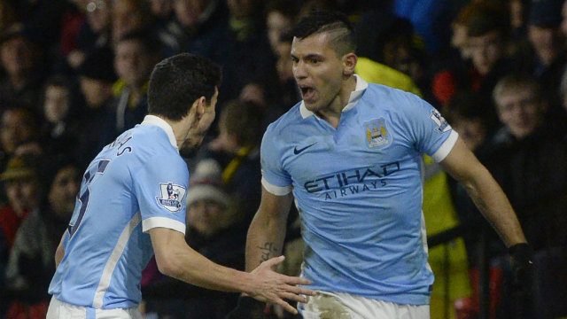 Late goals by Toure, Aguero rescue Manchester City against Watford