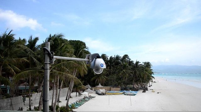 BEACH WATCH. A CCTV camera is used by Japanese and Filipino scientists to observe beach erosion in Boracay Island. Photo courtesy of JICA 